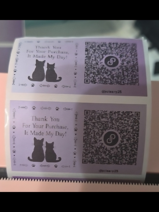 Hand Crafted Other - @joleary25 Purple Cats Thank You Stickers With Qrcode 100 Count